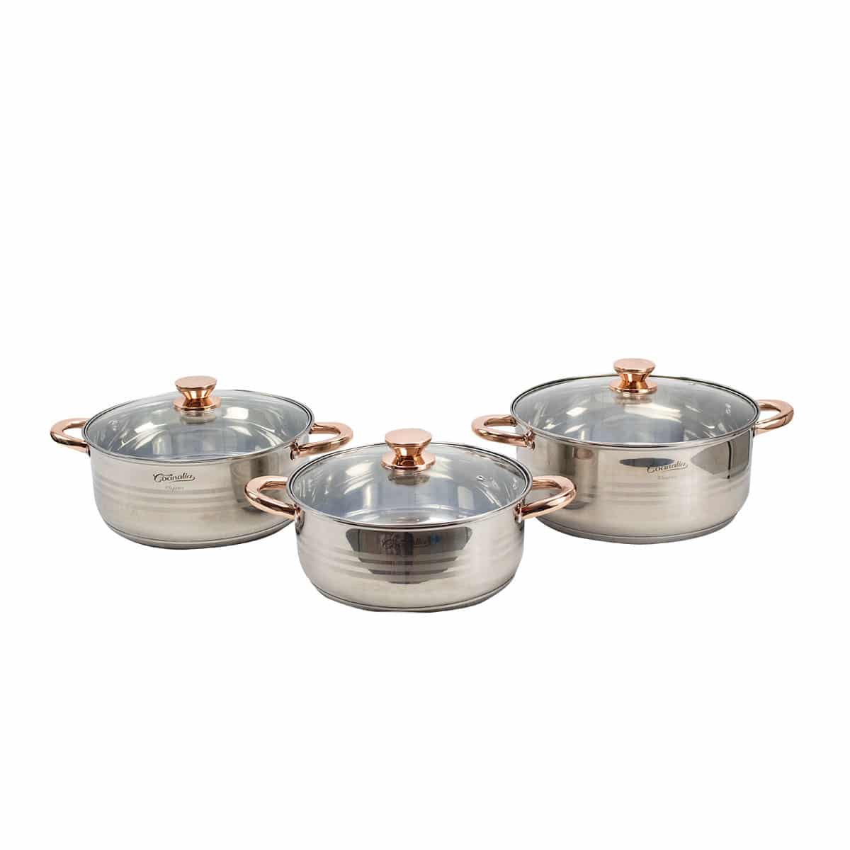 Set de Ollas Con Tapa Cocinalia 3 pzas. - Cocinalia.store