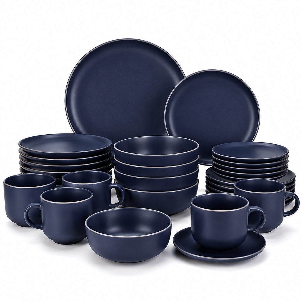 Vajilla de Cerámica Azul Mate 30 Pzs