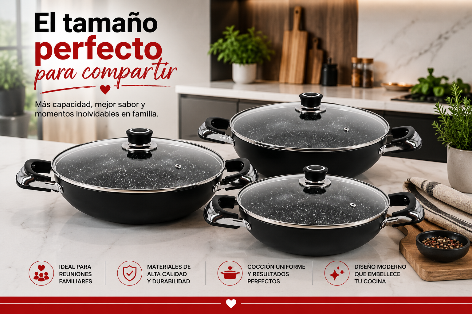 Juego de Arroceras Jumbo 3 Piezas (34/36/40 cm)
