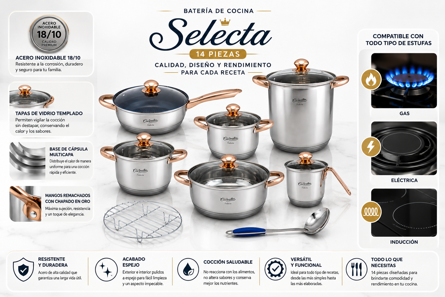 Bateria Cocinalia Selecta 14pzas.