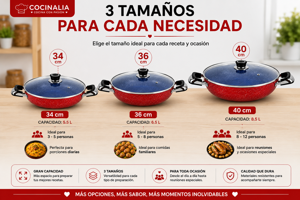 Juego de Arroceras Jumbo 3 Piezas (34/36/40 cm)