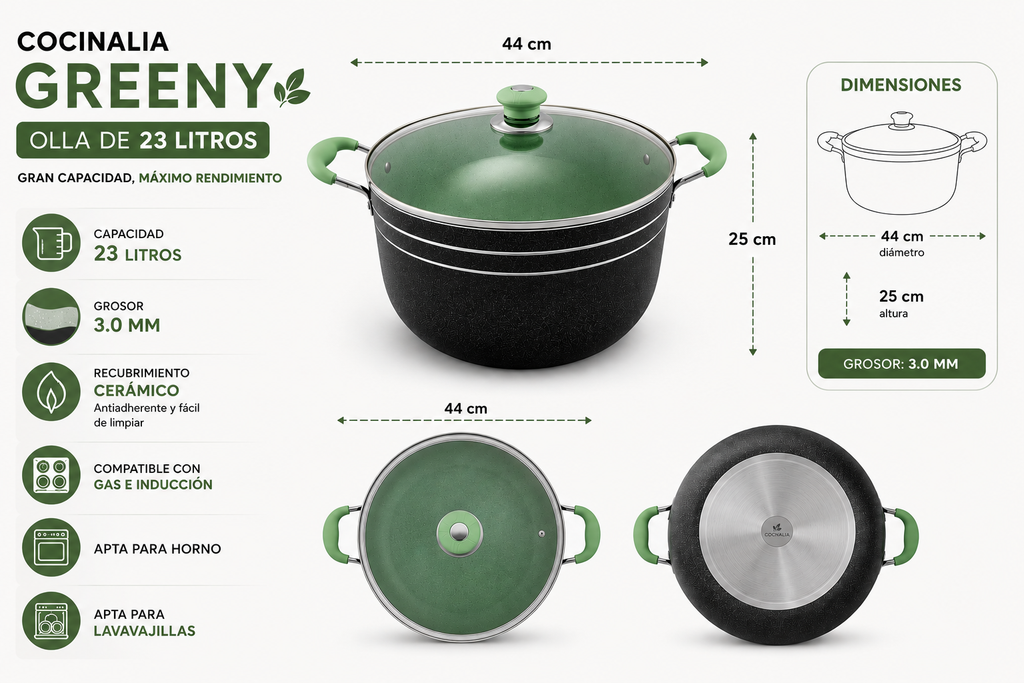 Olla Cocinalia Greeny de 23LITROS.