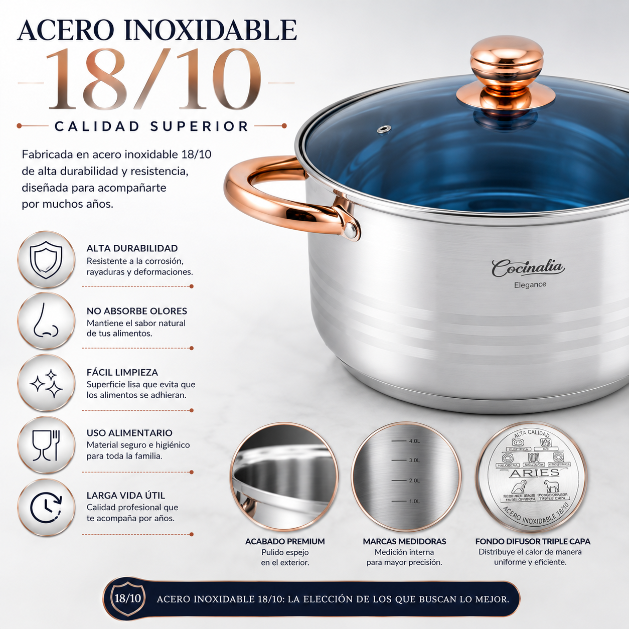 Bateria Cocinalia Elegance 12 pzas.