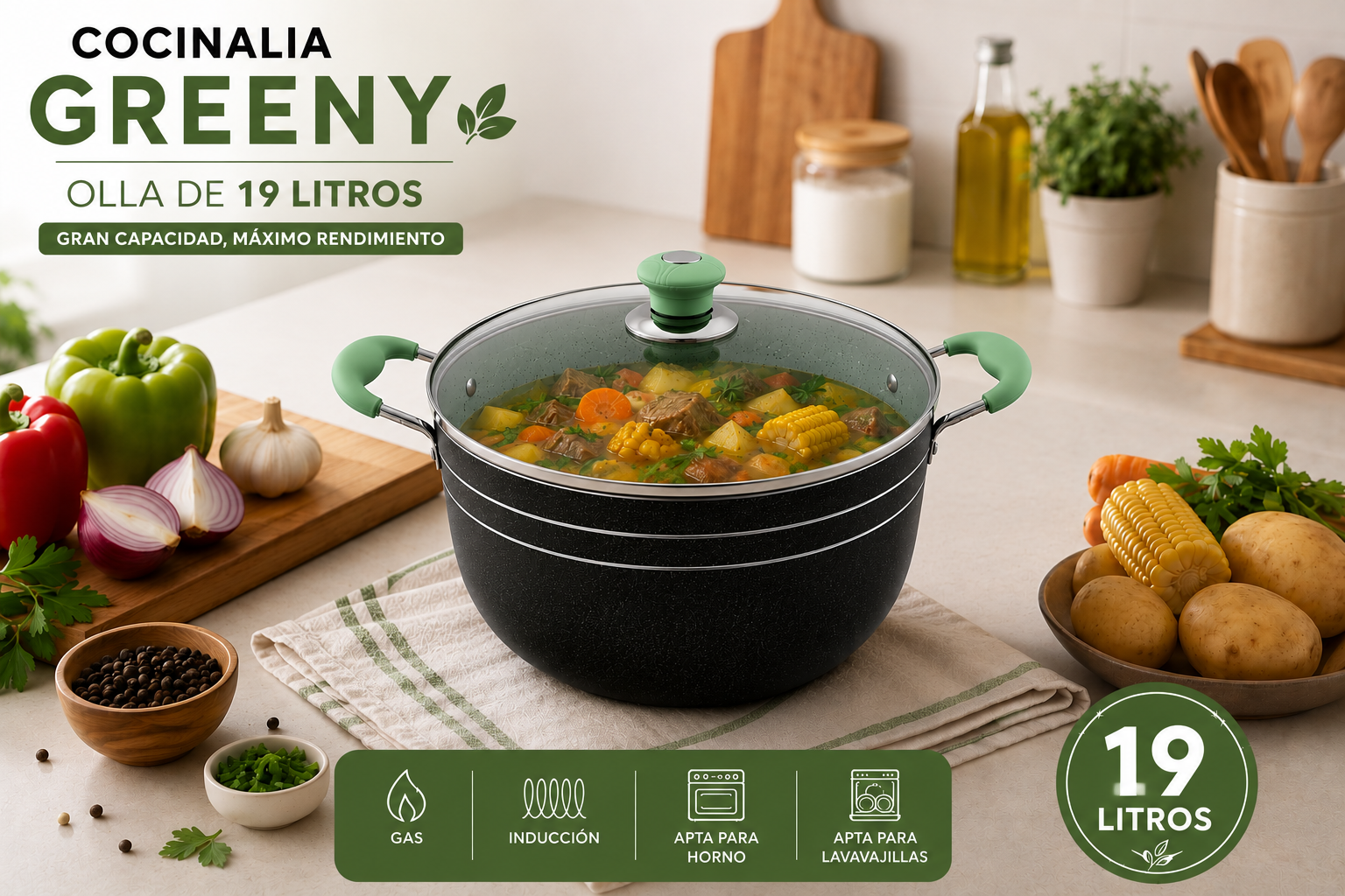 Olla Cocinalia Greeny de 19LITROS.