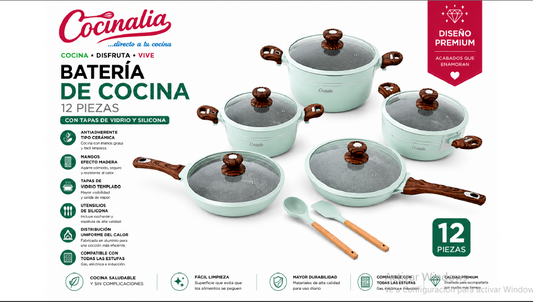 Batería Cocinalia Esmeralda 12pzas.