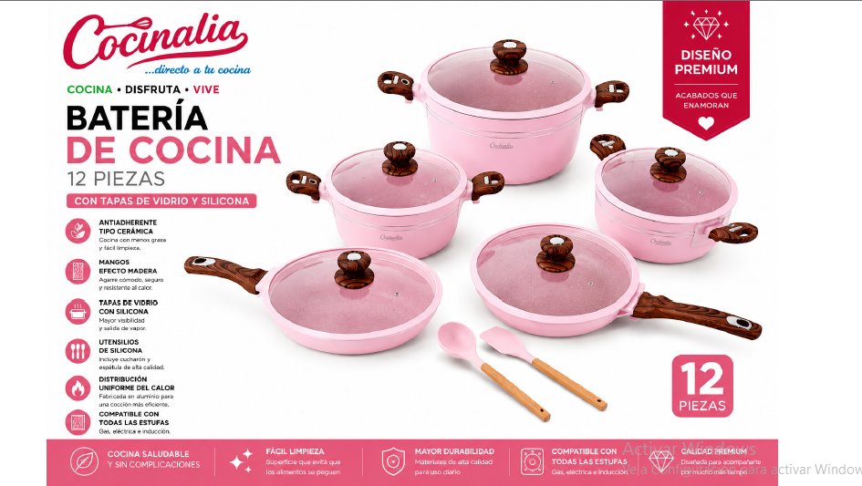 Batería Cocinalia Esmeralda 12pzas.