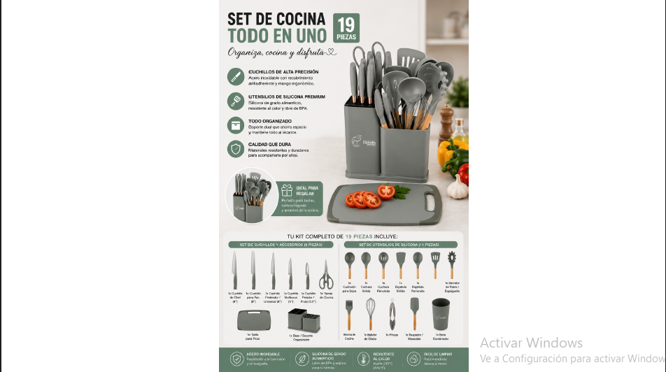 JGO UTENSILIOS DE SILICONA  19 PZ