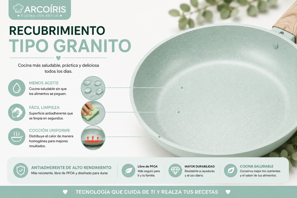 Batería de Cocina Arcoíris 5 Pzs