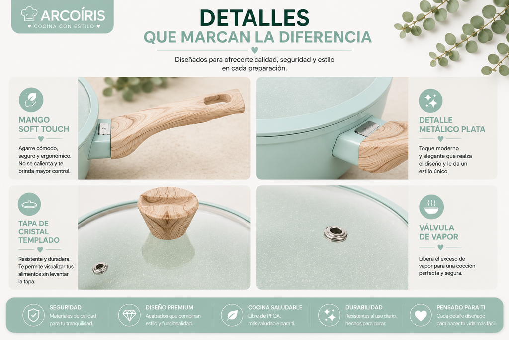 Batería de Cocina Arcoíris 5 Pzs