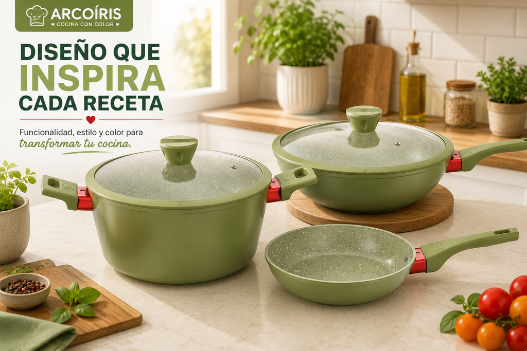 Batería de Cocina Arcoíris 5 Pzs