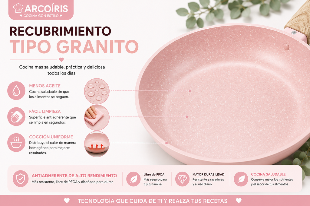 Batería de Cocina Arcoíris 5 Pzs