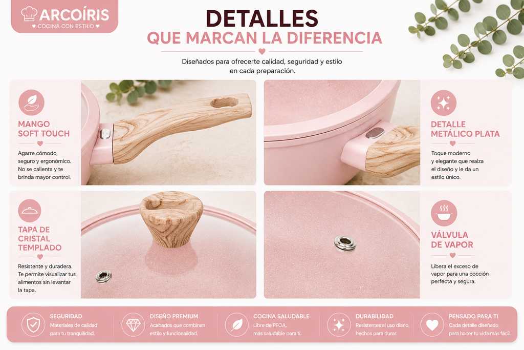 Batería de Cocina Arcoíris 5 Pzs