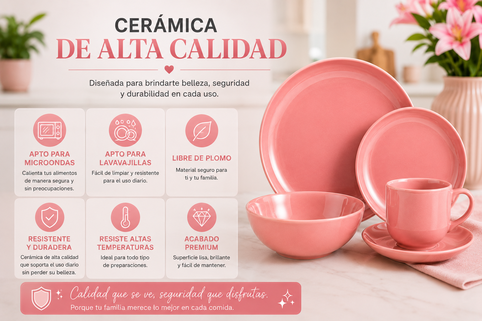 Vajilla Cerámica Brillosa 30 Pzs