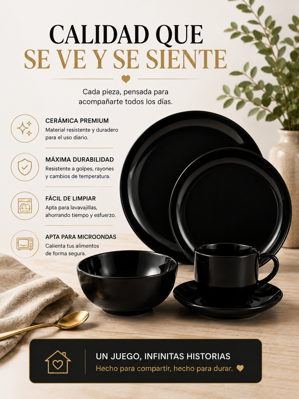 Vajilla Cerámica Brillosa 30 Pzs