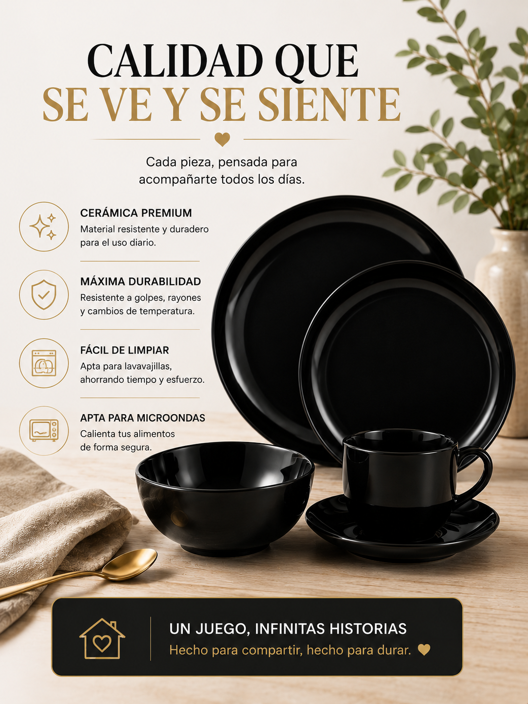 Vajilla Cerámica Brillosa 30 Pzs