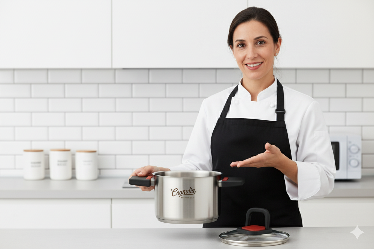 OLLA 16 CM   ASA ROJO CON NEGRO