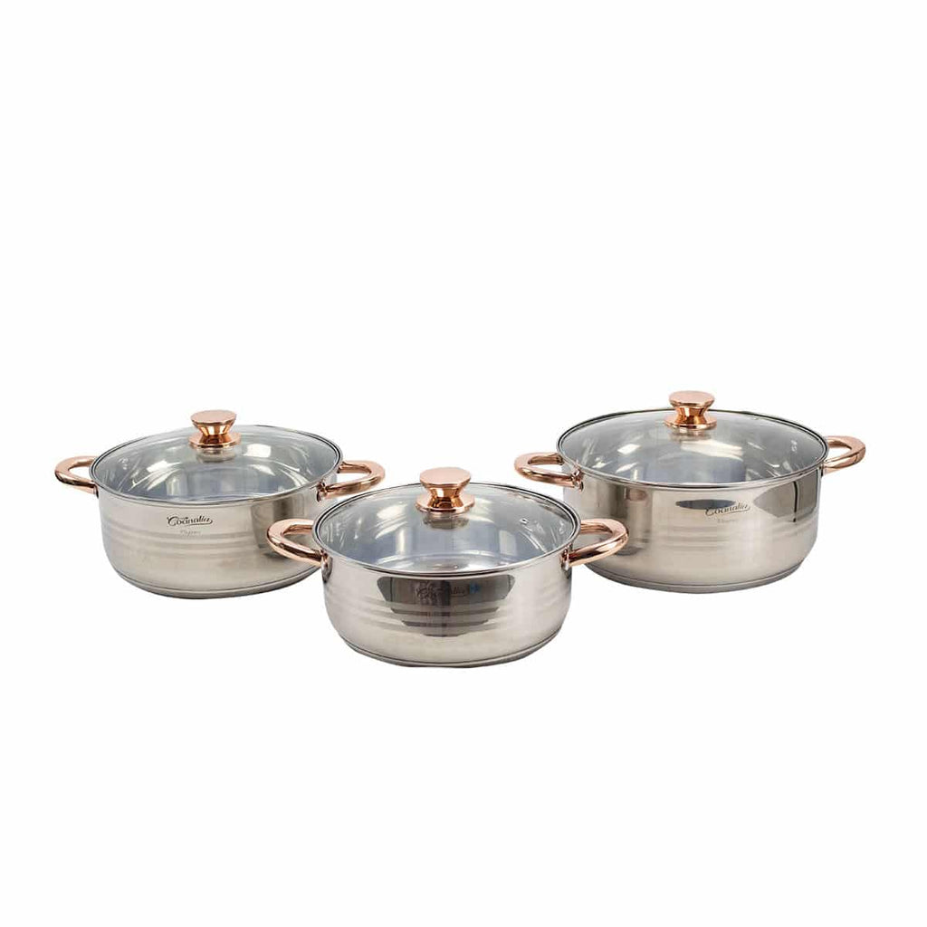 Set de Ollas Con Tapa Cocinalia 3 pzas. - Cocinalia.store