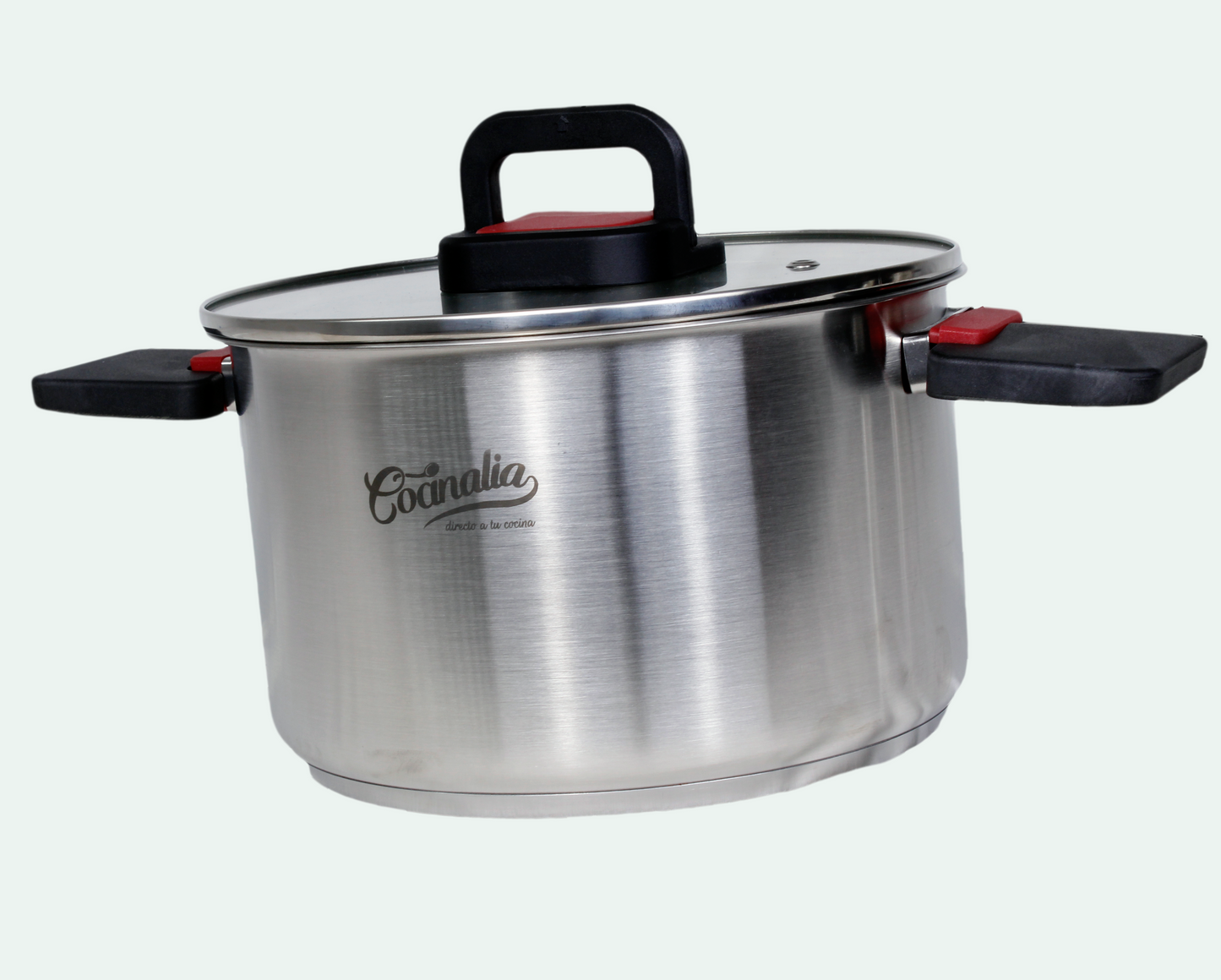 OLLA 16 CM   ASA ROJO CON NEGRO