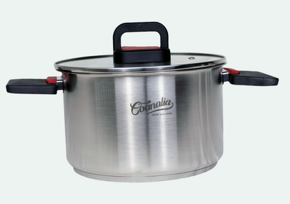 OLLA 16 CM   ASA ROJO CON NEGRO