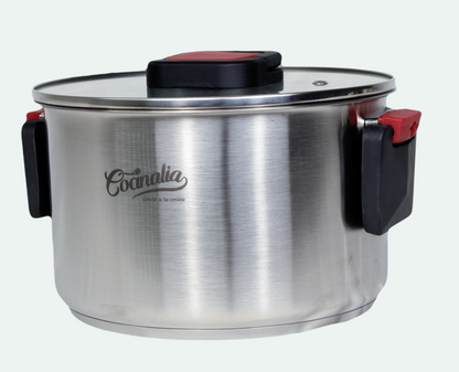 OLLA 16 CM   ASA ROJO CON NEGRO