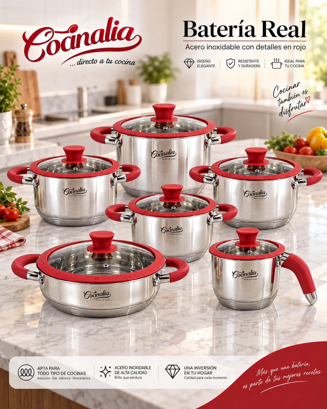 Batería Cocinalia Real 12 Pzas