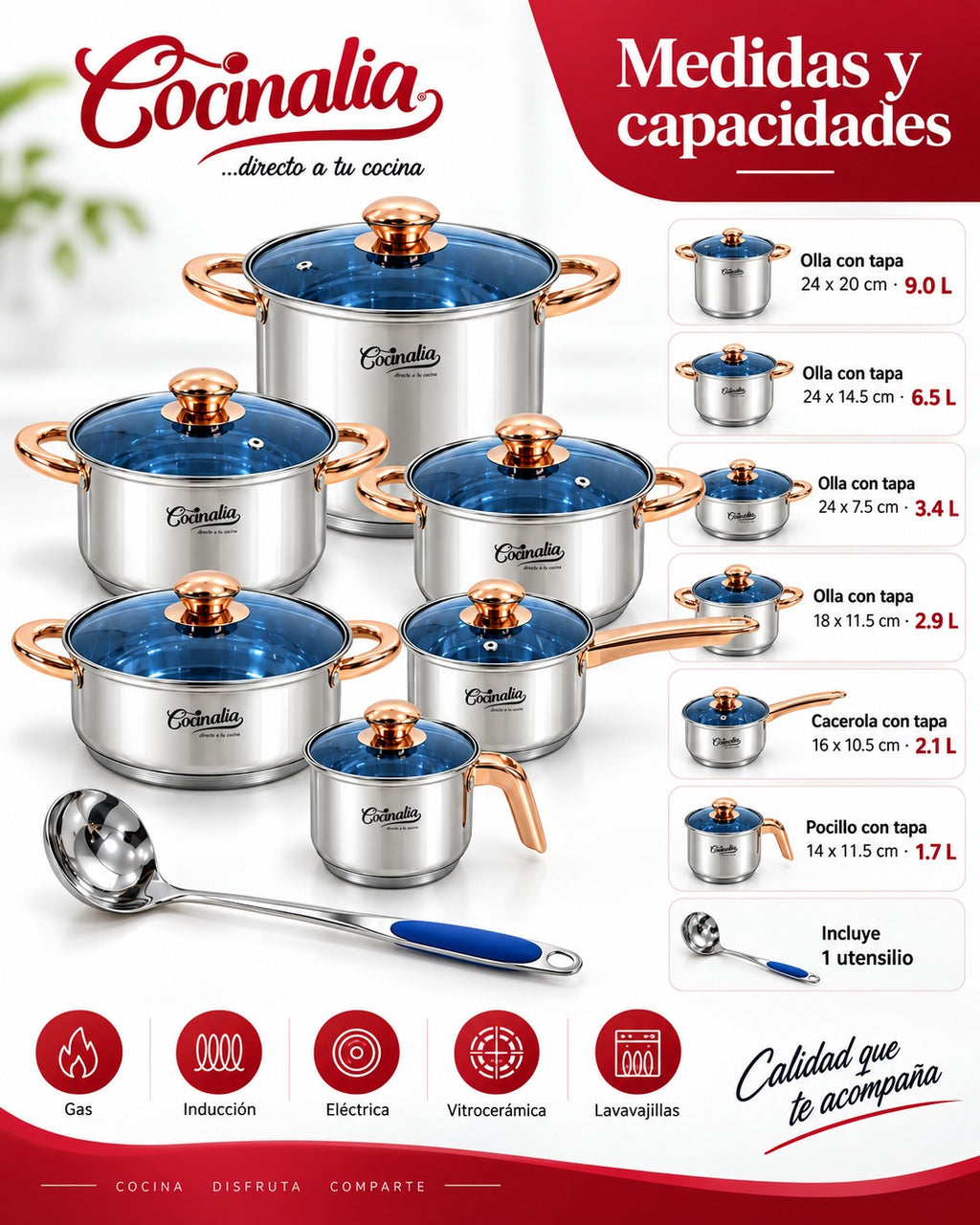 Bateria Cocinalia Stylo 13pzas.