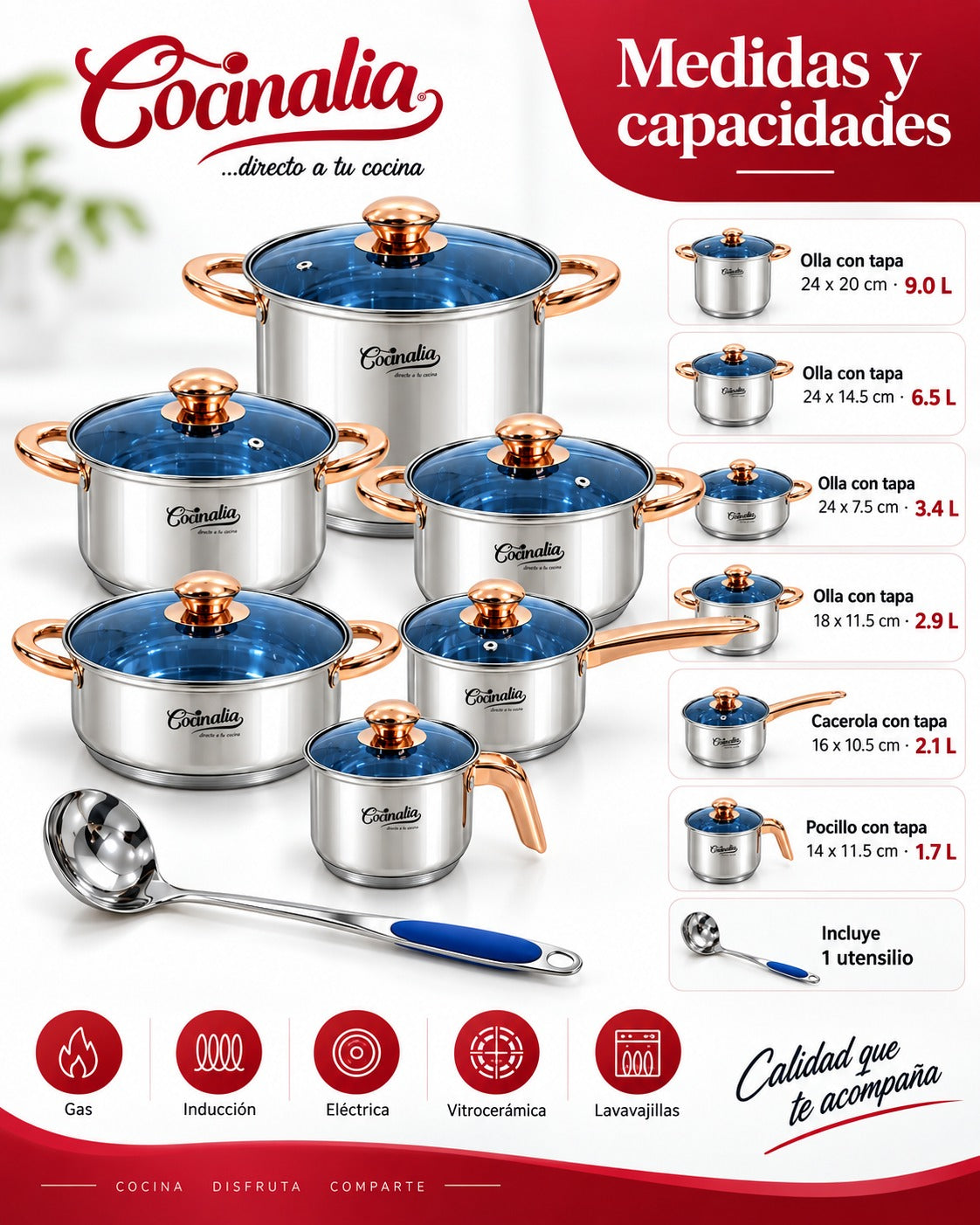 Bateria Cocinalia Stylo 13pzas.