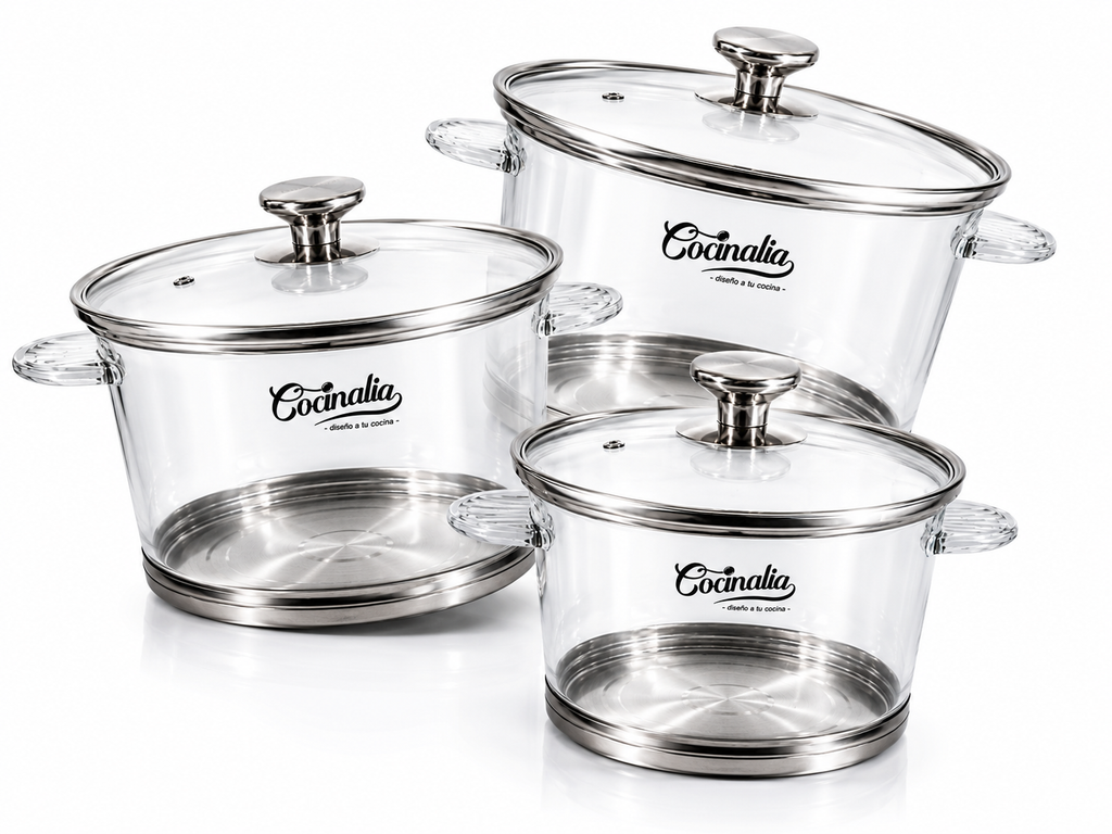 Set de Ollas de Vidrio Cocinalia 6pzas.