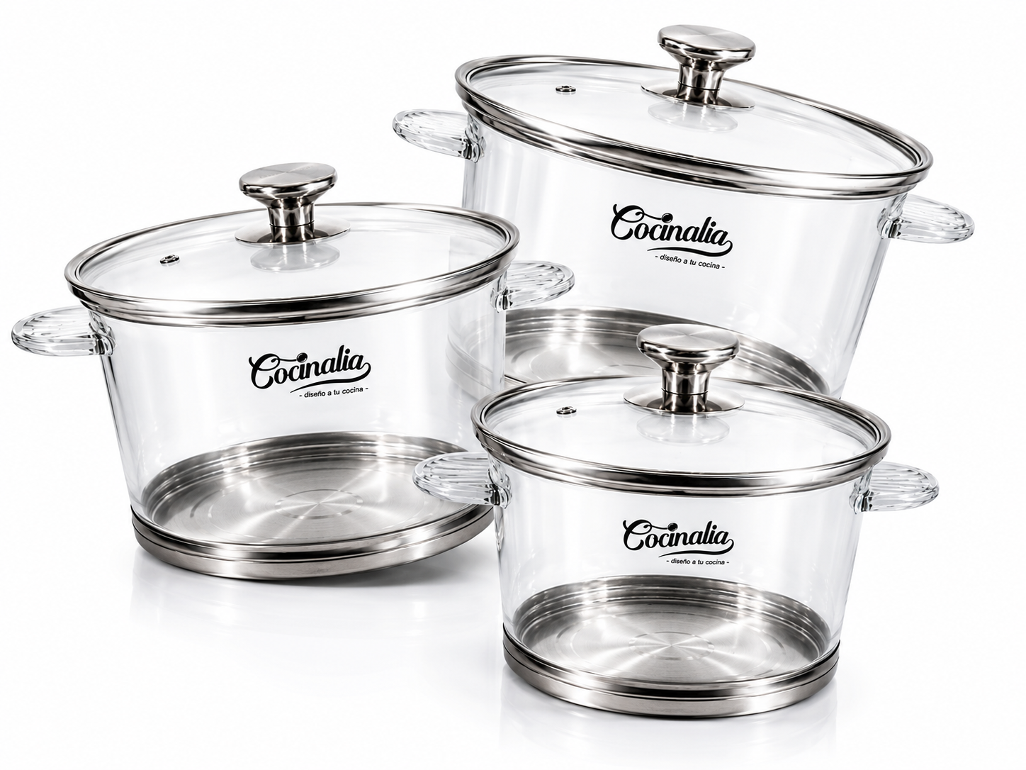 Set de Ollas de Vidrio Cocinalia 6pzas.