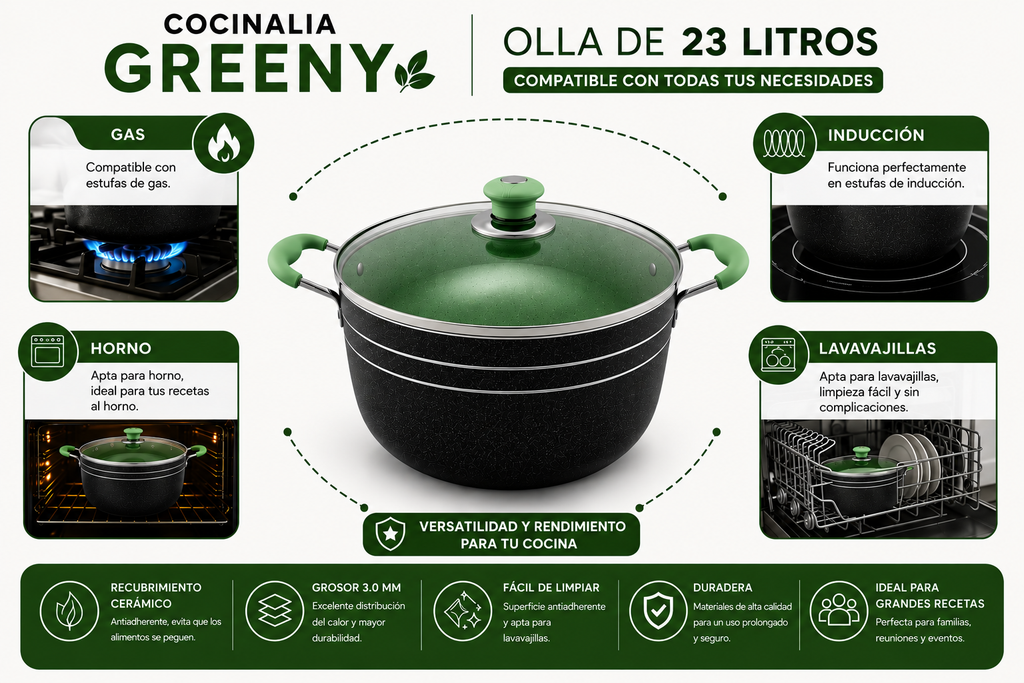 Olla Cocinalia Greeny de 23LITROS.