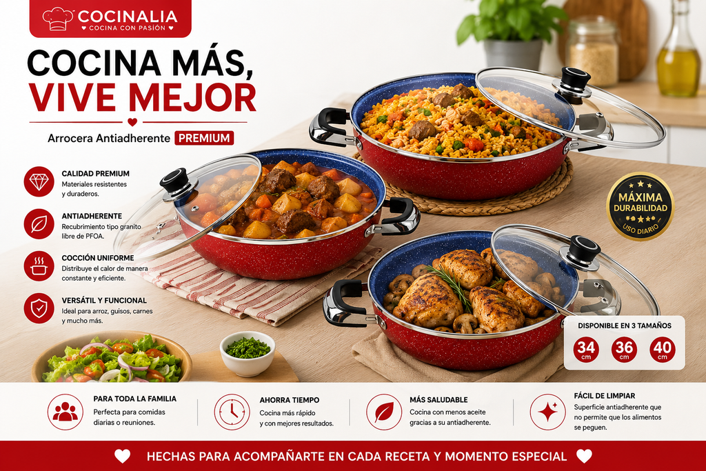 Juego de Arroceras Jumbo 3 Piezas (34/36/40 cm)