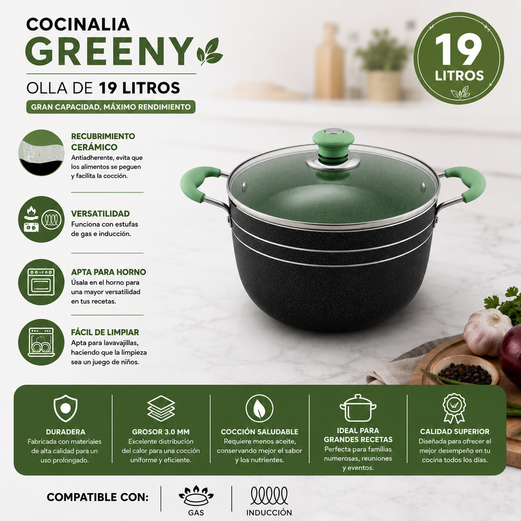 Olla Cocinalia Greeny de 19LITROS.
