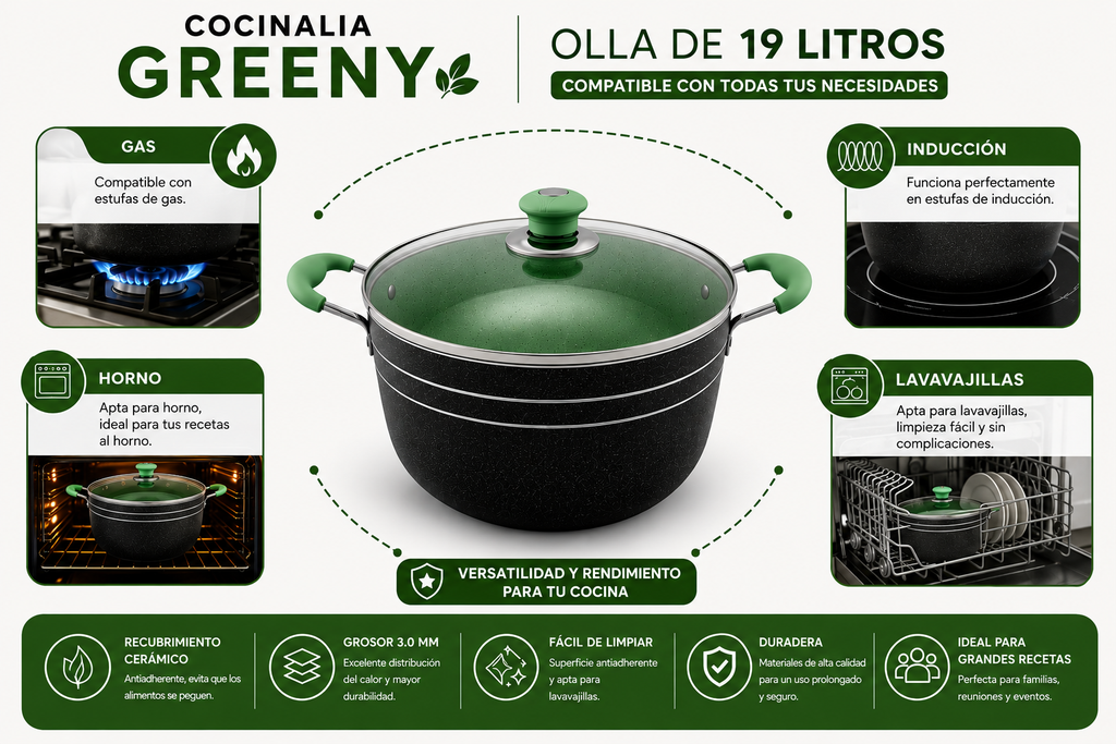 Olla Cocinalia Greeny de 19LITROS.