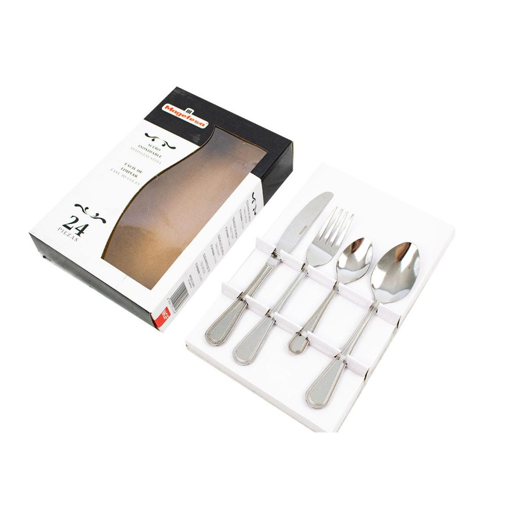 CUBIERTOS BARI 24PZ (MAGEFESA) - Cocinalia.store